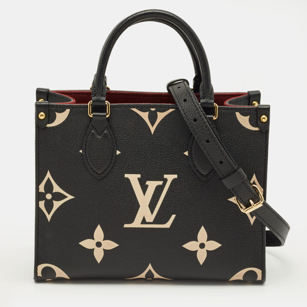 Louis Vuitton OnTheGo Pm Black/Beige Empreinte Leather Bag