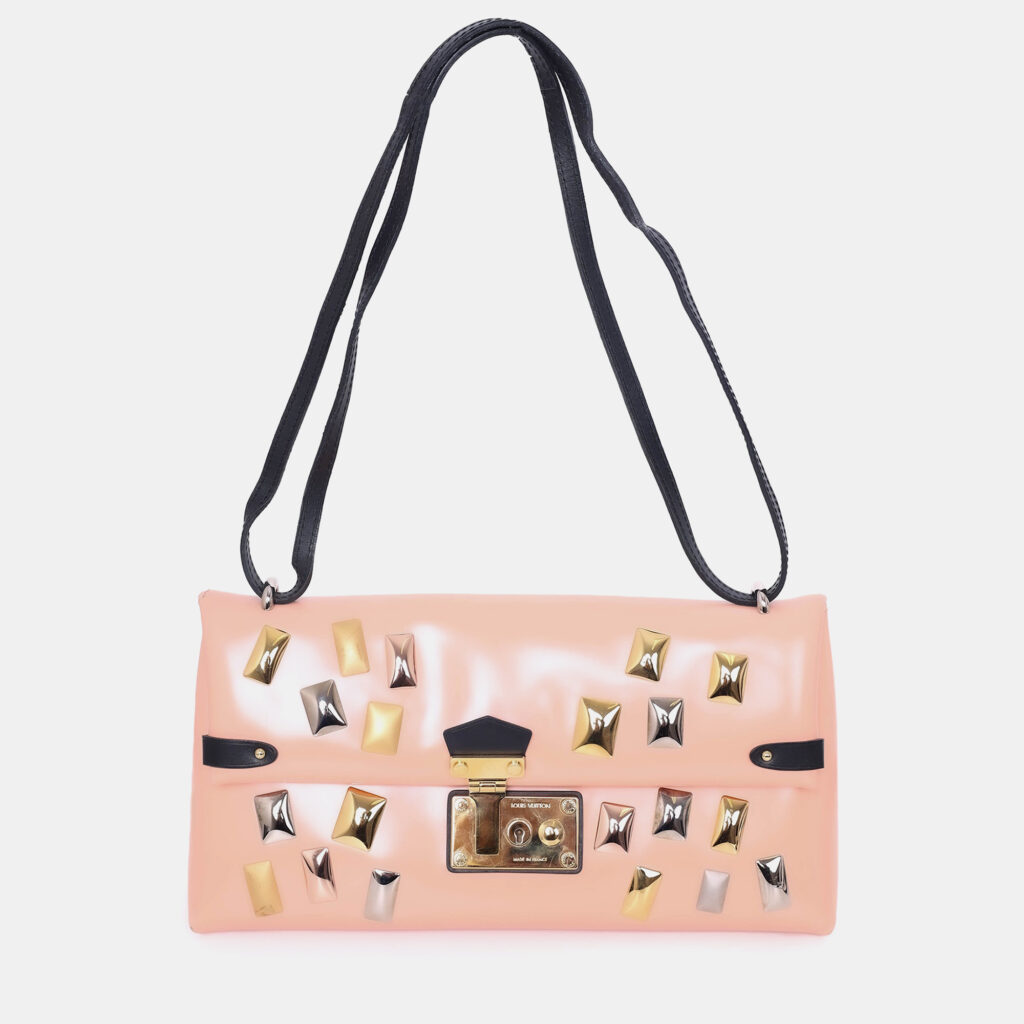 Louis Vuitton 2015 Pink Leather Sac Triangle Bag PM Louis Vuitton 2015 Pink Leather Sac Triangle Bag PM