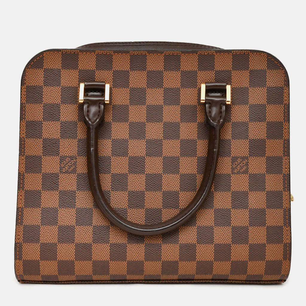 luxury-women-louis-vuitton-used-handbags-p1247807-003.jpg Louis Vuitton 1998 Brown Damier Ebene Triana Top Handle Bag