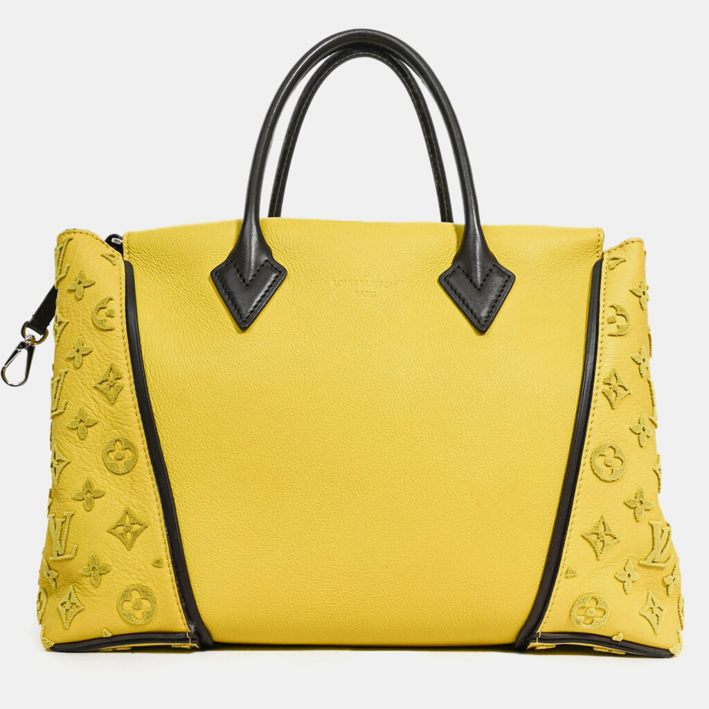 luxury-women-louis-vuitton-used-handbags-p1247859-004-1.jpg Louis Vuitton Green Leather Suede Monogram 'Veau Cachemire Tuffetage' PM Tote