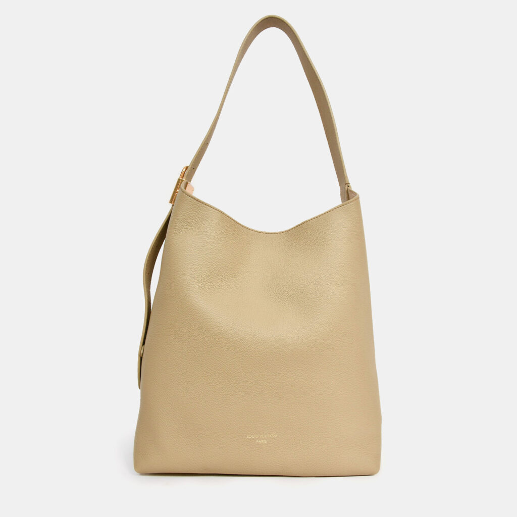 Louis Vuitton Sage Green Leather 'Low Key Hobo MM' Shoulder Bag with Monogram Pouch Louis Vuitton Sage Green Leather 'Low Key Hobo MM' Shoulder Bag with Monogram Pouch