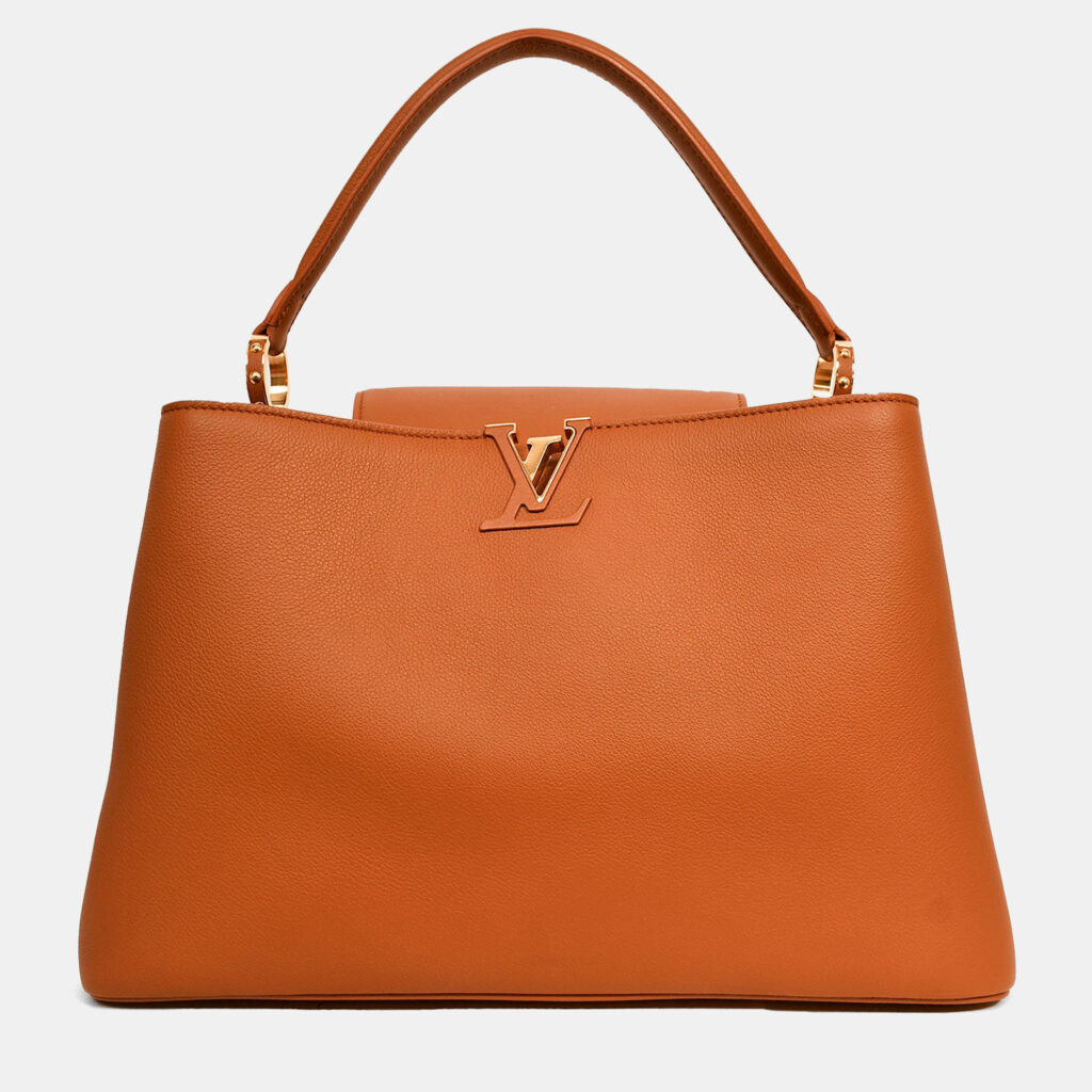 Louis Vuitton Brown Smooth Leather Souple Capucines GM with Strap
