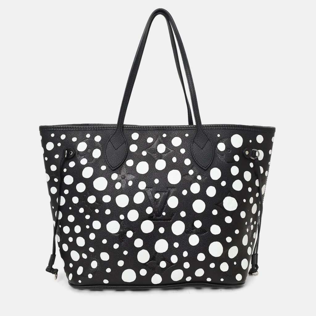 Louis Vuitton x Yayoi Kusama 2023 Black/White Monogram Empreinte Dots Neverfull with Pouch MM Louis Vuitton x Yayoi Kusama 2023 Black/White Monogram Empreinte Dots Neverfull with Pouch MM
