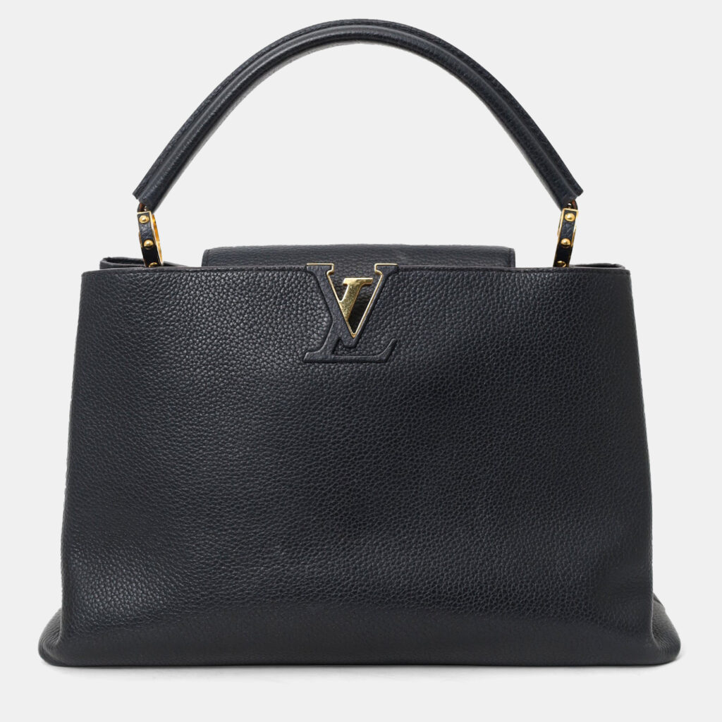 Louis Vuitton 2014 Black Taurillon Leather Capucines MM Louis Vuitton 2014 Black Taurillon Leather Capucines MM