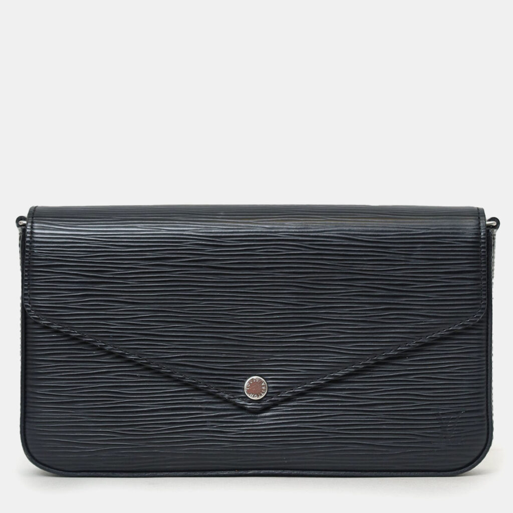 Louis Vuitton 2022 Black Epi Leather Felicie Pochette Bag With Inserts Louis Vuitton 2022 Black Epi Leather Felicie Pochette Bag With Inserts