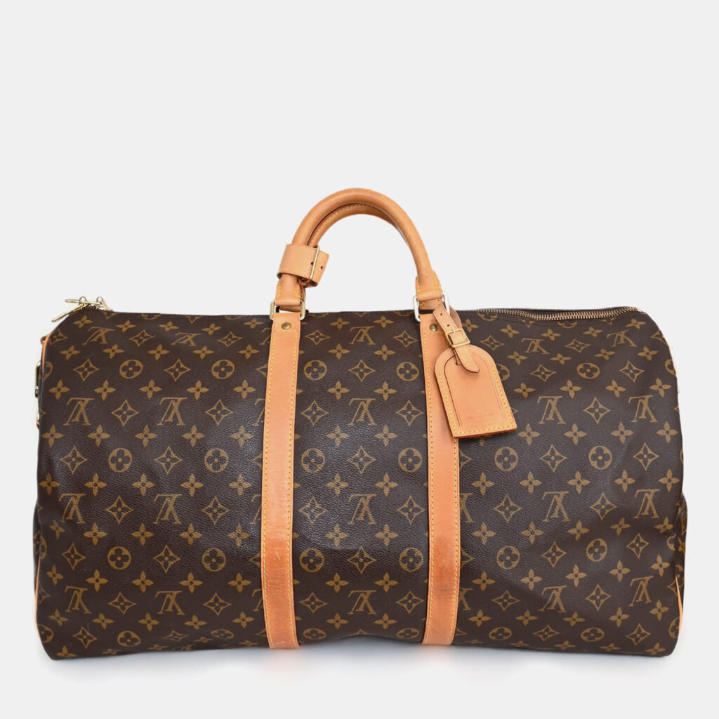 Louis Vuitton 1998 Monogram Canvas/Leather Keepall Bandouliere 55 with Strap