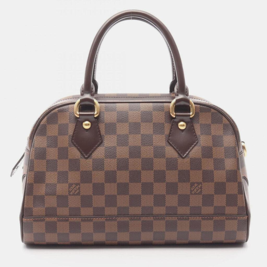 luxury-women-louis-vuitton-used-handbags-p1248439-004-1.jpg Louis Vuitton Duomo Handbag Coated Canvas Leather Damier Brown