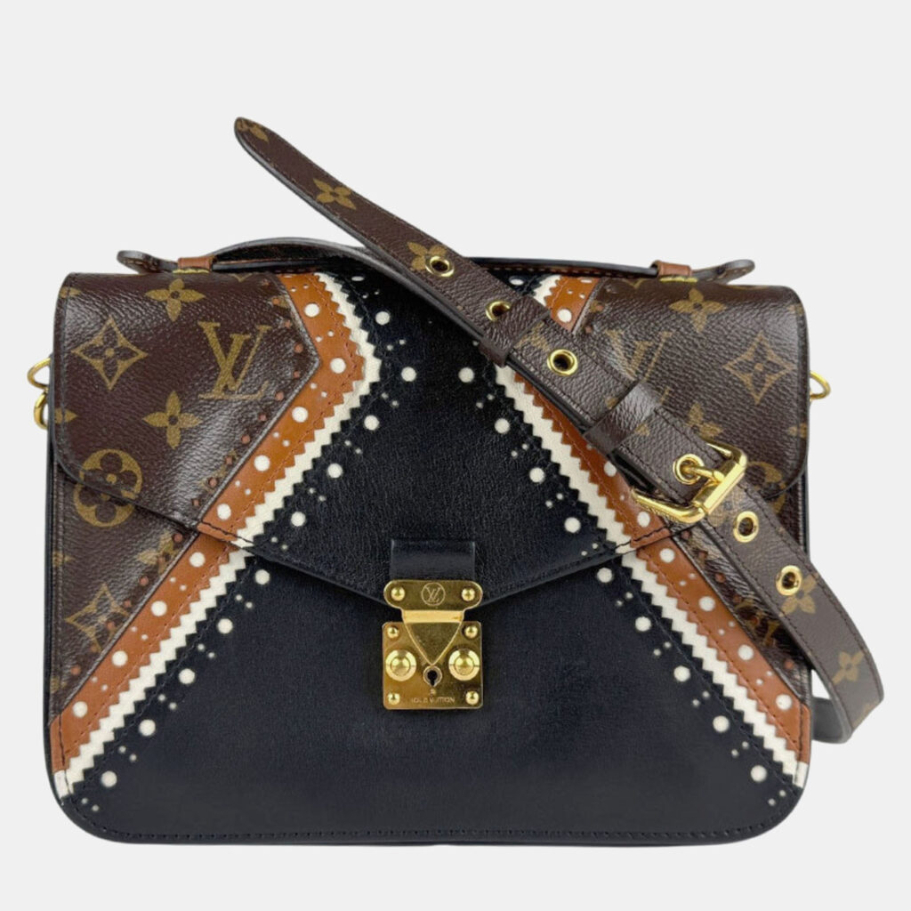 Louis Vuitton Monogram Metis MM Shoulder Bag In Canvas And Leather Brown Black Gold Louis Vuitton Monogram Metis MM Shoulder Bag In Canvas And Leather Brown Black Gold