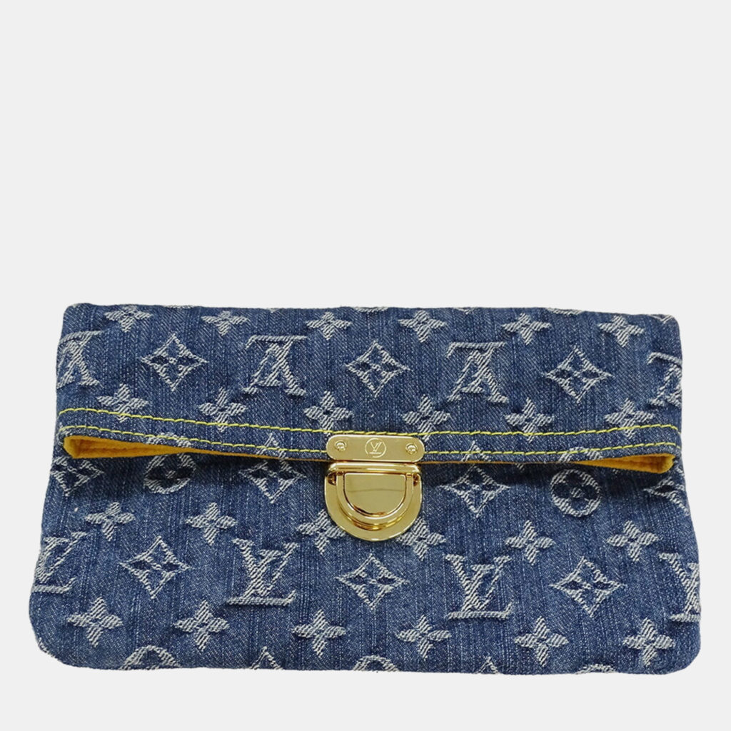 Louis Vuitton Monogram Denim Clutch Bag Blue Louis Vuitton Monogram Denim Clutch Bag Blue