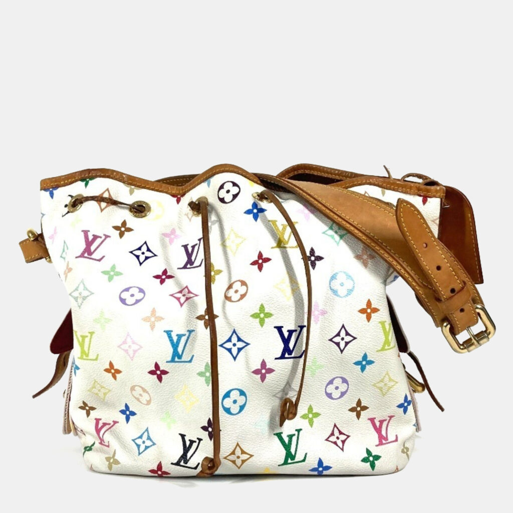 Louis Vuitton Multicolor,/White Canvas Monogram Petit Noe Drawstring Shoulder Bag Louis Vuitton Multicolor,/White Canvas Monogram Petit Noe Drawstring Shoulder Bag