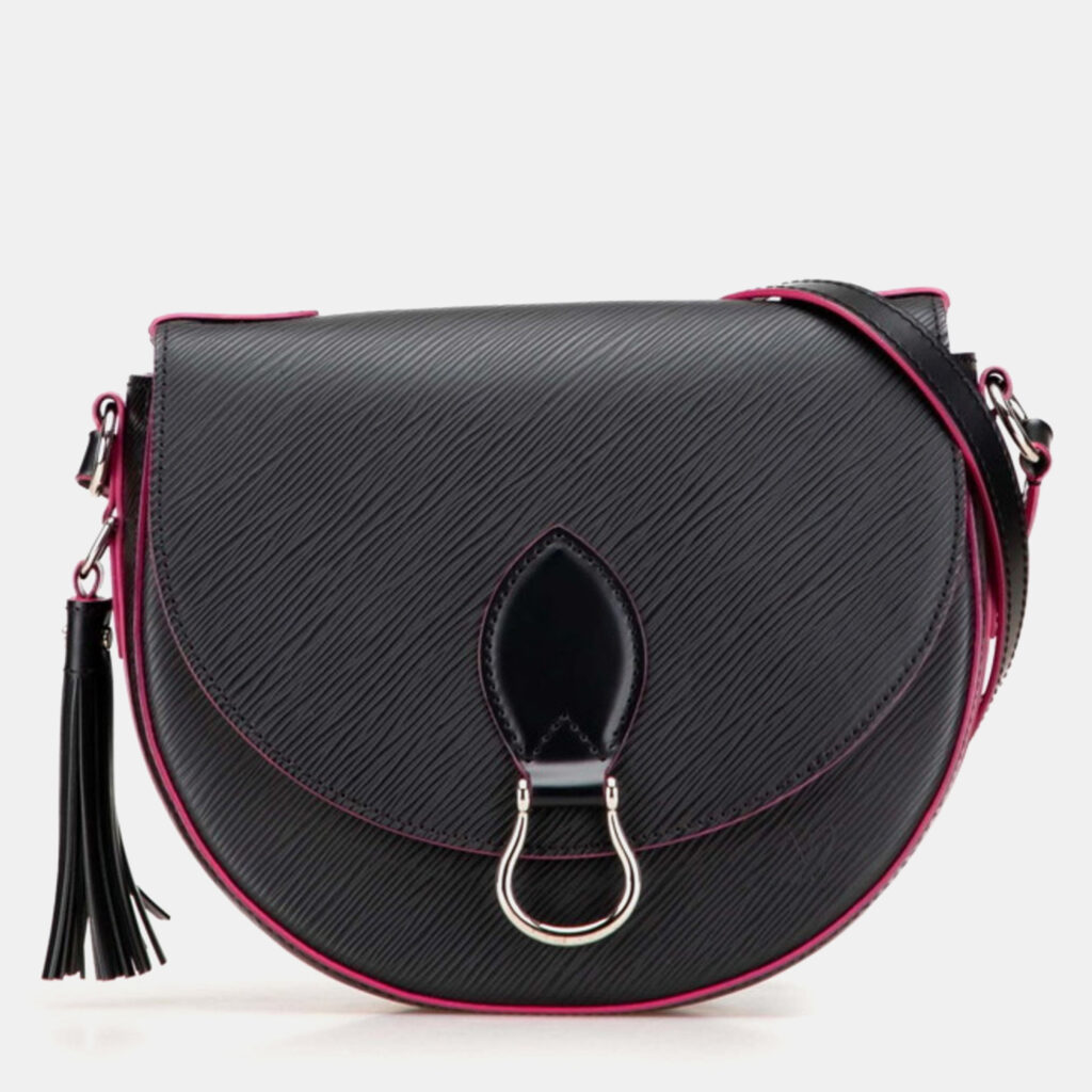 Louis Vuitton Epi Saint-Cloud Shoulder Bag Noir Pink Leather Louis Vuitton Epi Saint-Cloud Shoulder Bag Noir Pink Leather