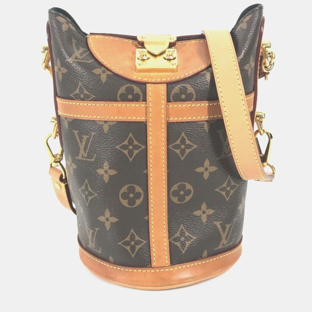 Louis Vuitton Monogram Duffle Bag 2-Way Pochette Handbag Shoulder Canvas Brown Louis Vuitton Monogram Duffle Bag 2-Way Pochette Handbag Shoulder Canvas Brown