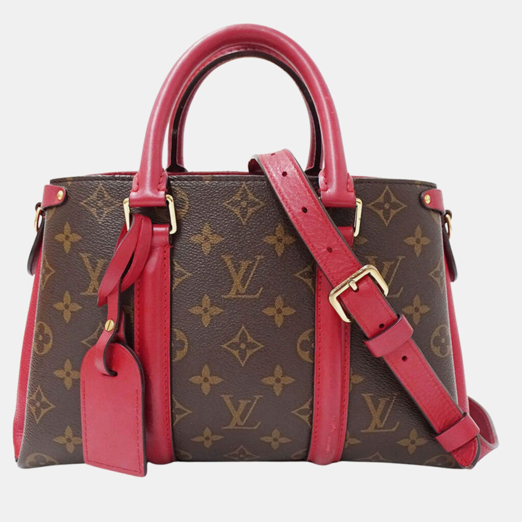 Louis Vuitton Handbag/Shoulder Bag 2-Way Monogram Canvas Soufflot Cerise Red Louis Vuitton Handbag/Shoulder Bag 2-Way Monogram Canvas Soufflot Cerise Red