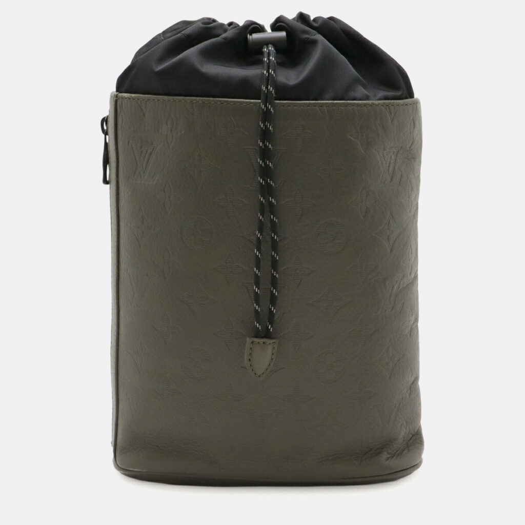 luxury-women-louis-vuitton-used-handbags-p1248621-001.jpg Louis Vuitton Monogram Shadow Chalk Sling Shoulder Bag Khaki