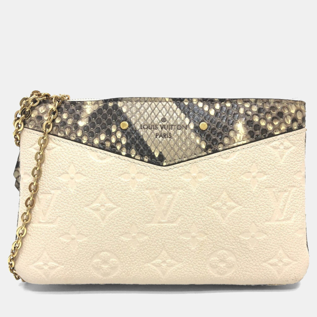 luxury-women-louis-vuitton-used-handbags-p1248641-016-1.jpg Louis Vuitton Pochette Double Zip 2-Way Bag Shoulder Leather Beige