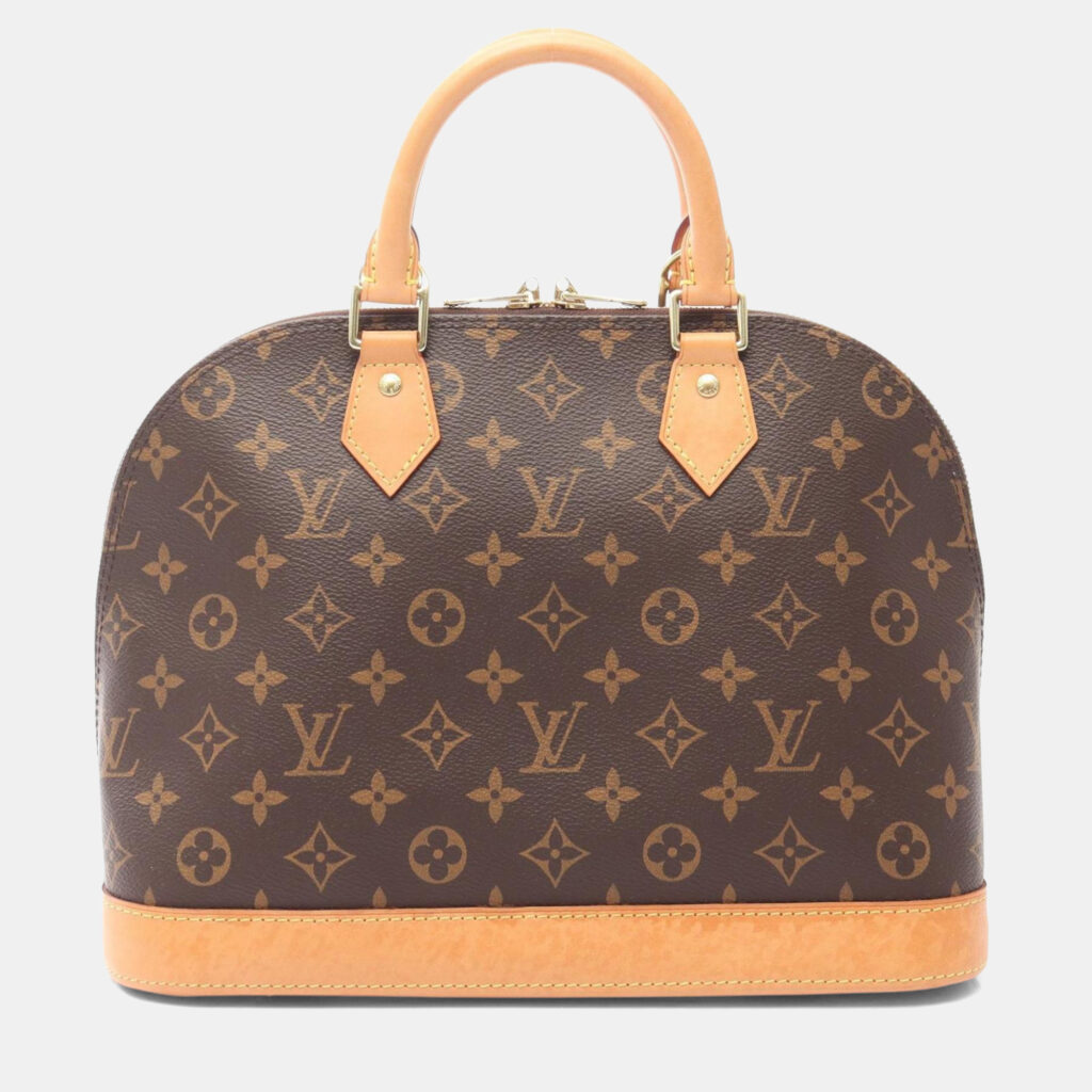 luxury-women-louis-vuitton-used-handbags-p1248658-012-1.jpg Louis Vuitton Alma Handbag Pvc-Coated Canvas And Leather Monogram Brown