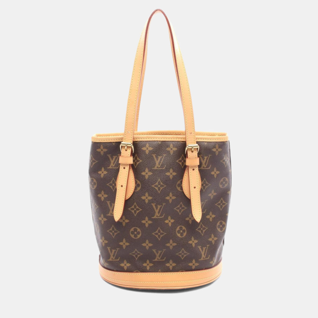 Louis Vuitton Bucket Pm Handbag Coated Canvas And Leather Monogram Brown Louis Vuitton Bucket Pm Handbag Coated Canvas And Leather Monogram Brown