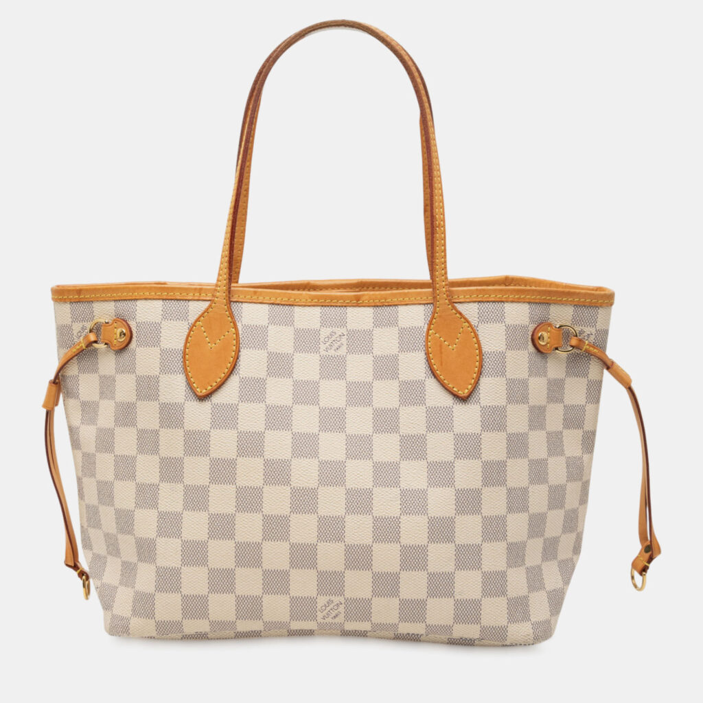 Louis Vuitton White Damier Azur Neverfull PM Louis Vuitton White Damier Azur Neverfull PM