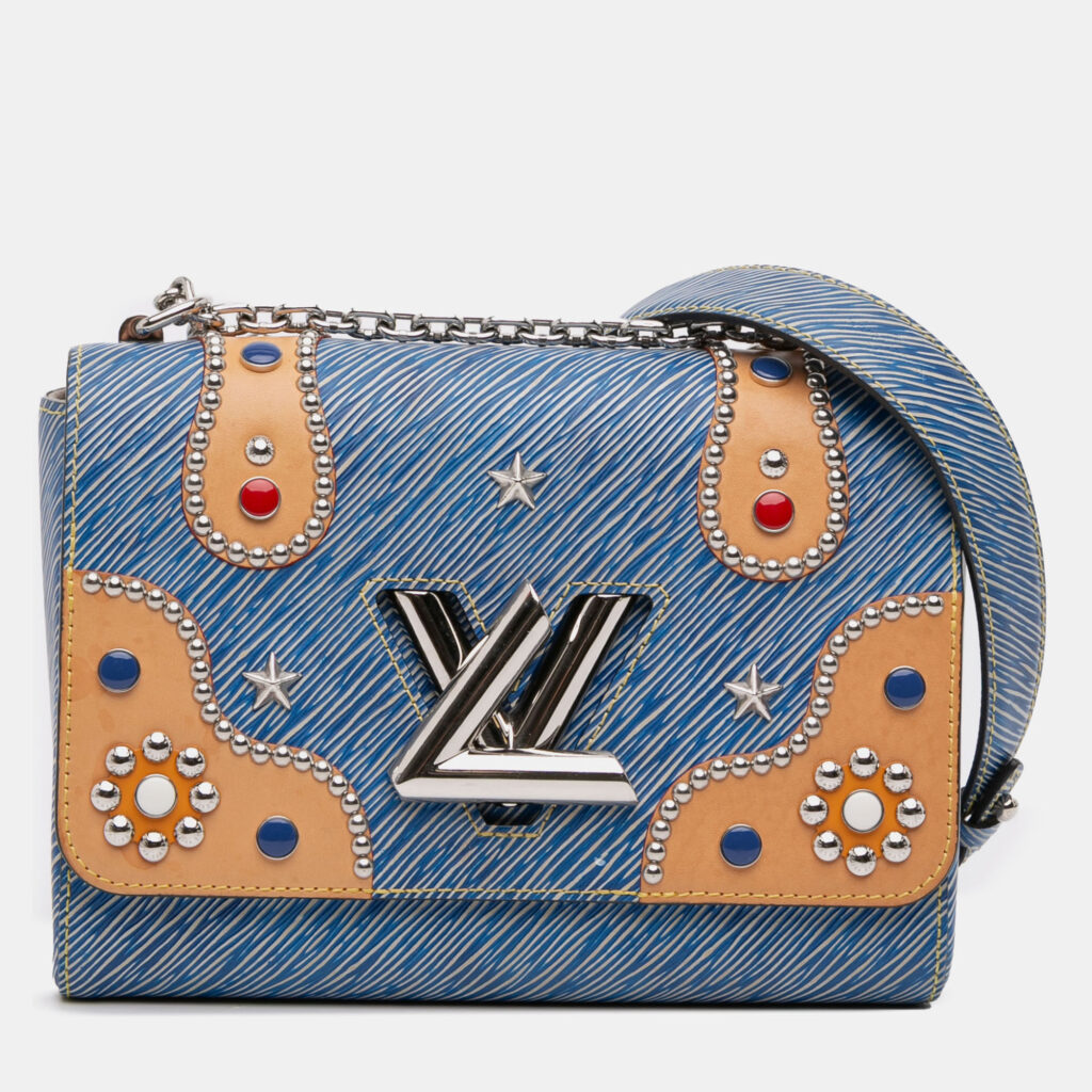 Louis Vuitton Blue Epi Denim Studded Twist MM Louis Vuitton Blue Epi Denim Studded Twist MM
