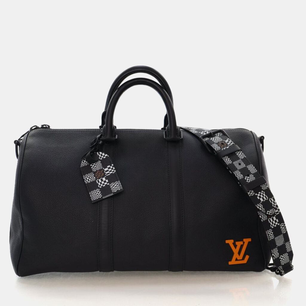 Louis Vuitton Black Damier Distorted Keepall Bandouliere 40