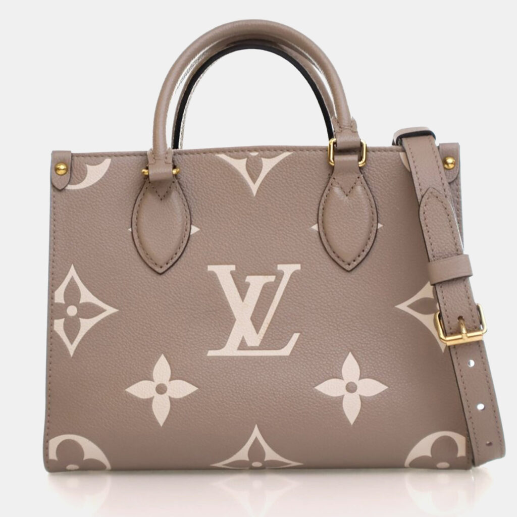 Louis Vuitton Beige Monogram Empreinte Giant OnTheGo PM Louis Vuitton Beige Monogram Empreinte Giant OnTheGo PM