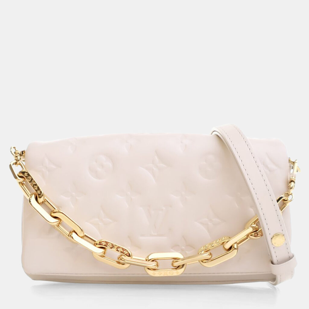 Louis Vuitton White Monogram Lambskin Pochette Coussin Louis Vuitton White Monogram Lambskin Pochette Coussin
