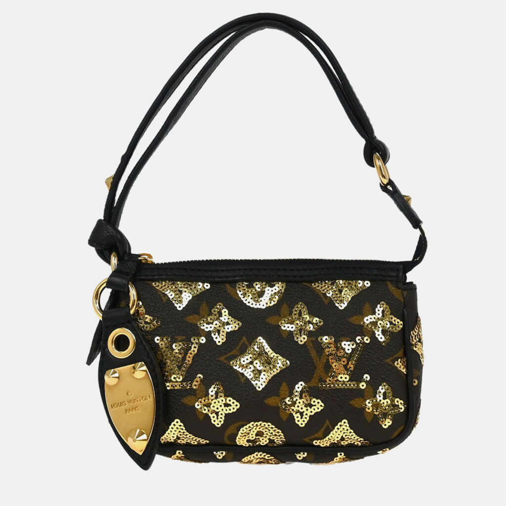Louis Vuitton Black Sequins Eclipse Mini Pochette Accessoires Handbag Louis Vuitton Black Sequins Eclipse Mini Pochette Accessoires Handbag