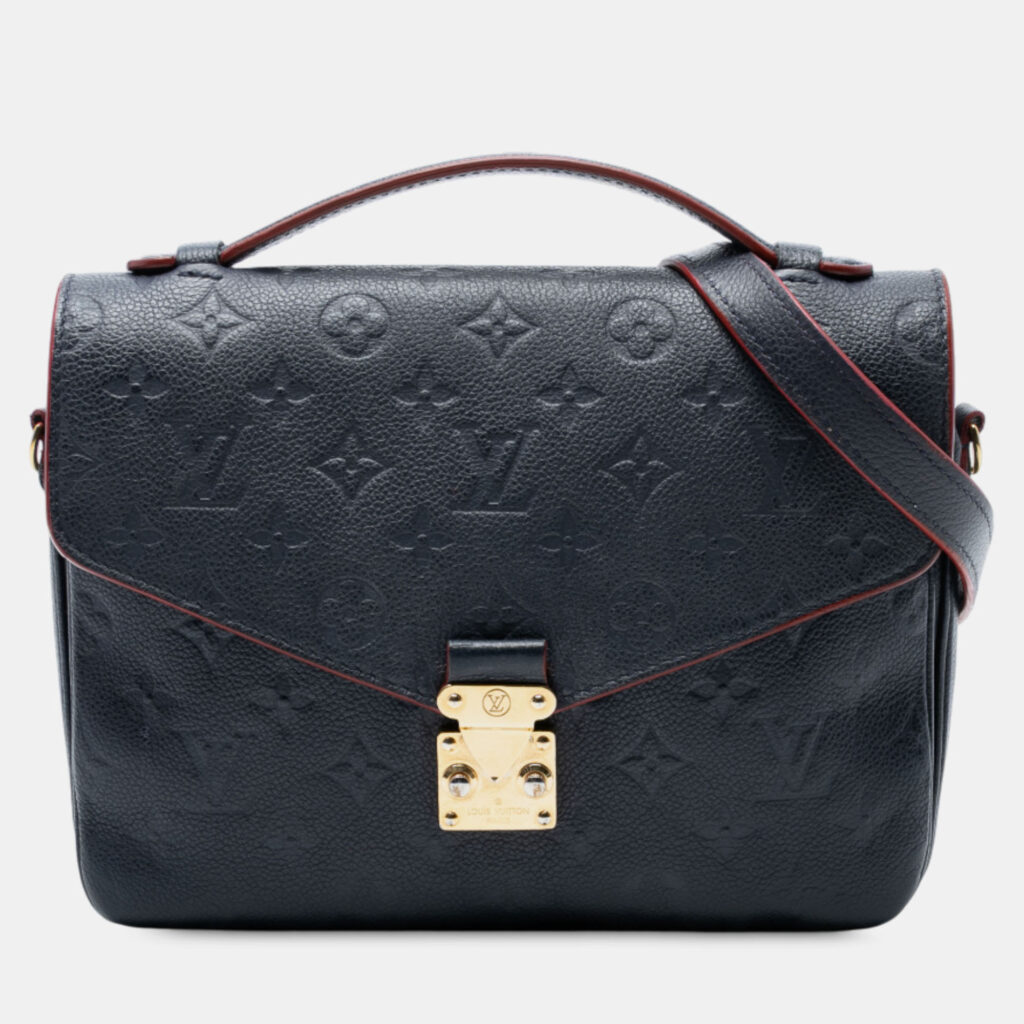 Louis Vuitton Blue Monogram Empreinte Pochette Metis Louis Vuitton Blue Monogram Empreinte Pochette Metis