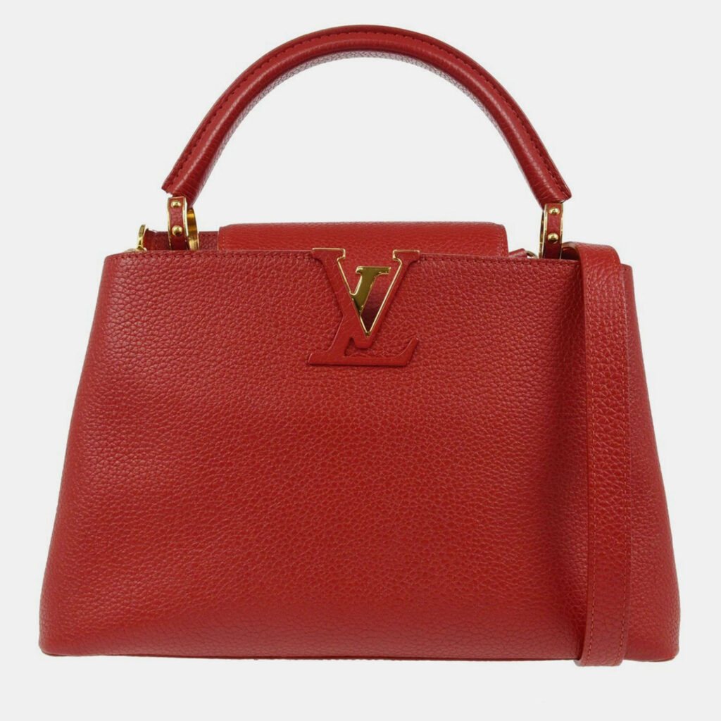 Louis Vuitton Red Capucines PM 2way Handbag
