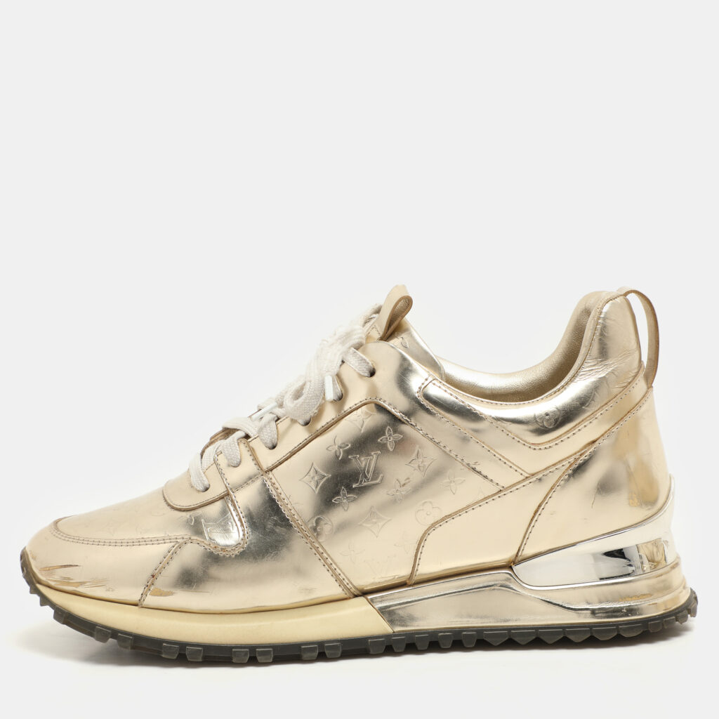 Louis Vuitton Gold Metalic Leather Run Away Low Top Sneakers Size 36 Louis Vuitton Gold Metalic Leather Run Away Low Top Sneakers Size 36