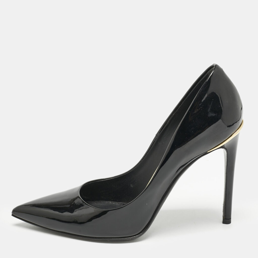 luxury-women-louis-vuitton-used-shoes-p1158604-004-1.jpg Louis Vuitton Black Patent Leather Eyeline Pumps Size 37.5