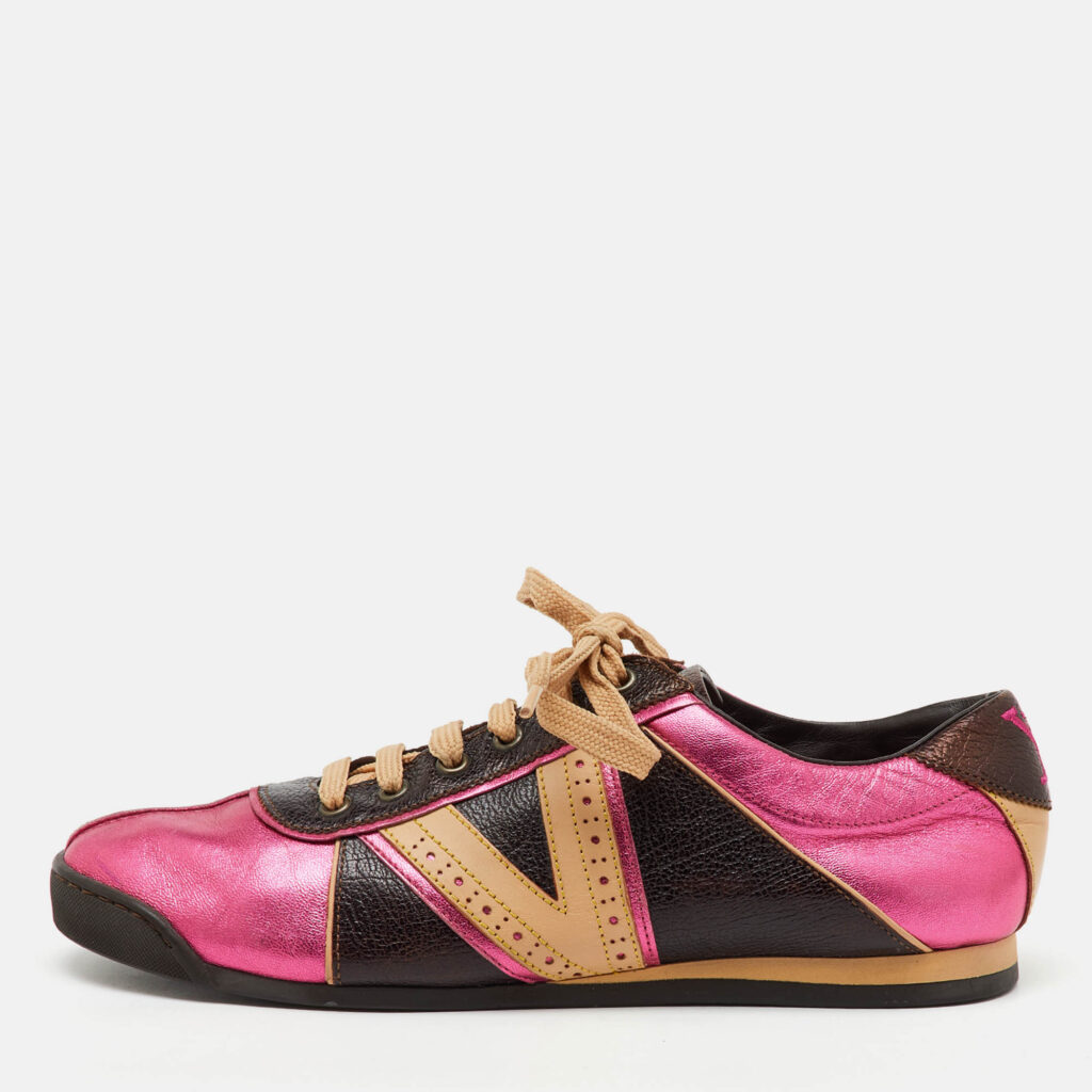 Louis Vuitton Multicolor Leather Colorblock Pattern Low Top Sneakers Size 38 Louis Vuitton Multicolor Leather Colorblock Pattern Low Top Sneakers Size 38
