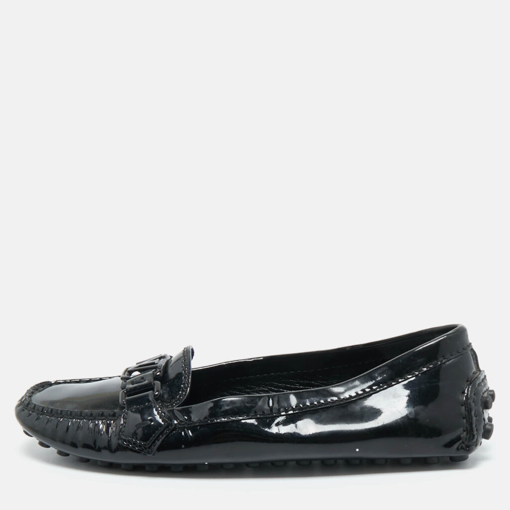 Louis Vuitton Black Patent Leather Oxford Slip On Loafers Size 37 Louis Vuitton Black Patent Leather Oxford Slip On Loafers Size 37