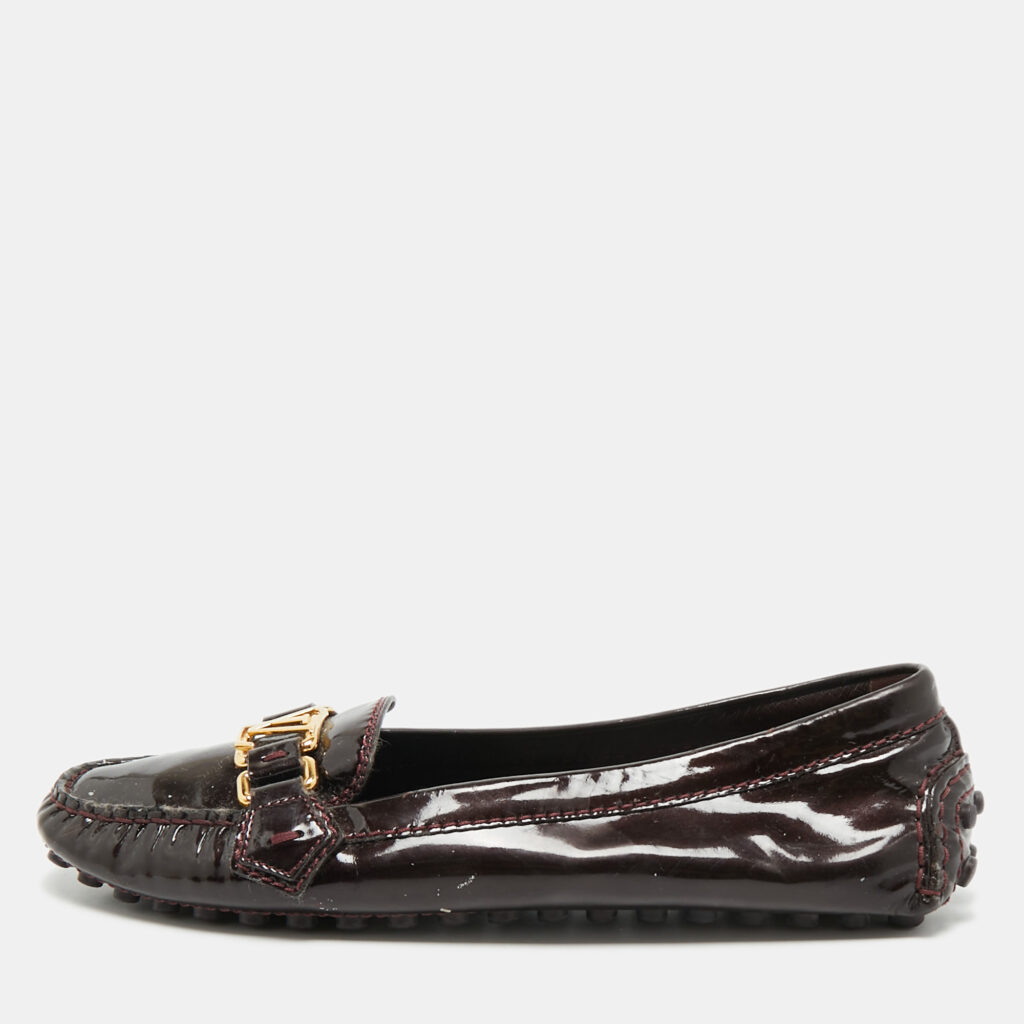 Louis Vuitton Burgundy Patent Leather Oxford Loafers Size 39 Louis Vuitton Burgundy Patent Leather Oxford Loafers Size 39