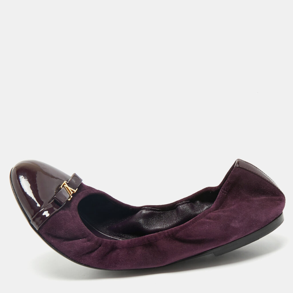Louis Vuitton Purple Suede and Leather Cap Toe Elba Ballet Flats Size 39.5 Louis Vuitton Purple Suede and Leather Cap Toe Elba Ballet Flats Size 39.5