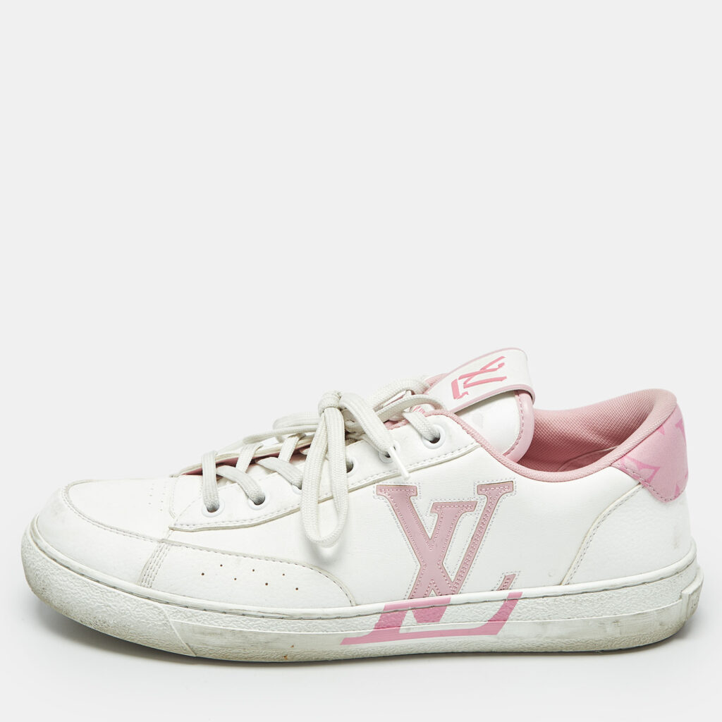 Louis Vuitton White/Pink Leather Charlie Low Top Sneakers Size 40 Louis Vuitton White/Pink Leather Charlie Low Top Sneakers Size 40