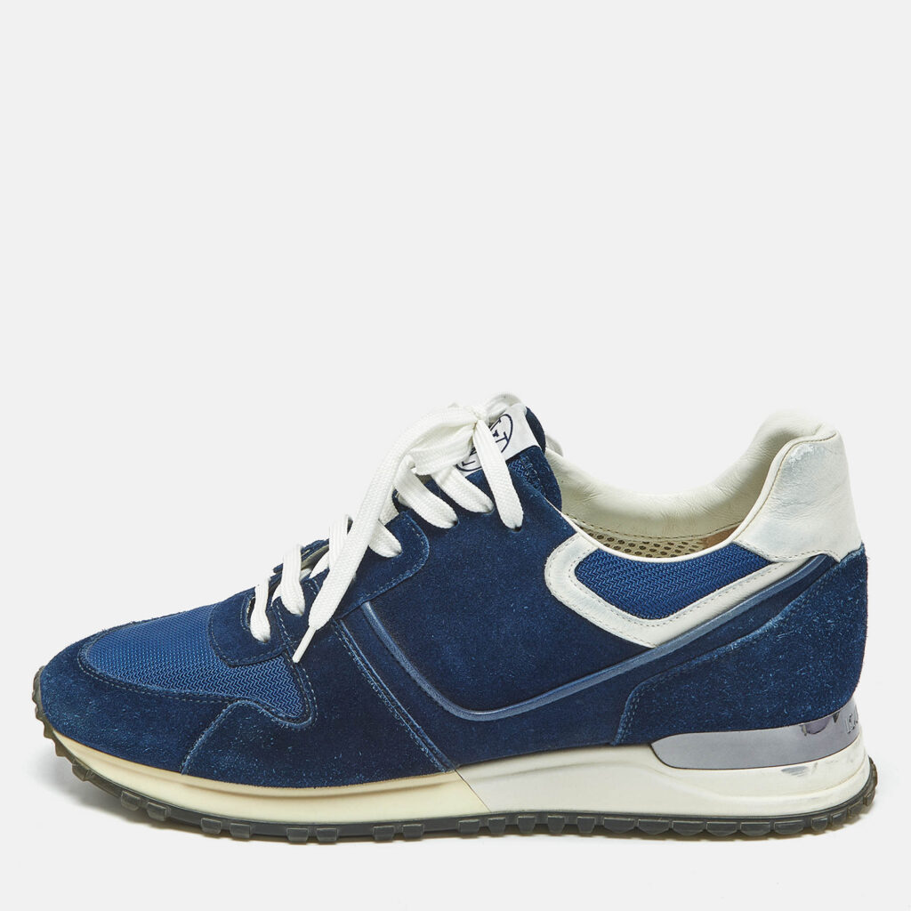 Louis Vuitton Blue Suede and Mesh Run Away Lace Up Sneakers Size 38 Louis Vuitton Blue Suede and Mesh Run Away Lace Up Sneakers Size 38