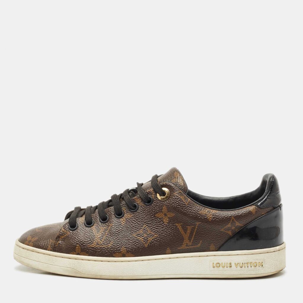 luxury-women-louis-vuitton-used-shoes-p1189602-003-1.jpg Louis Vuitton Monogram Canvas Frontrow Sneakers Size 37.5