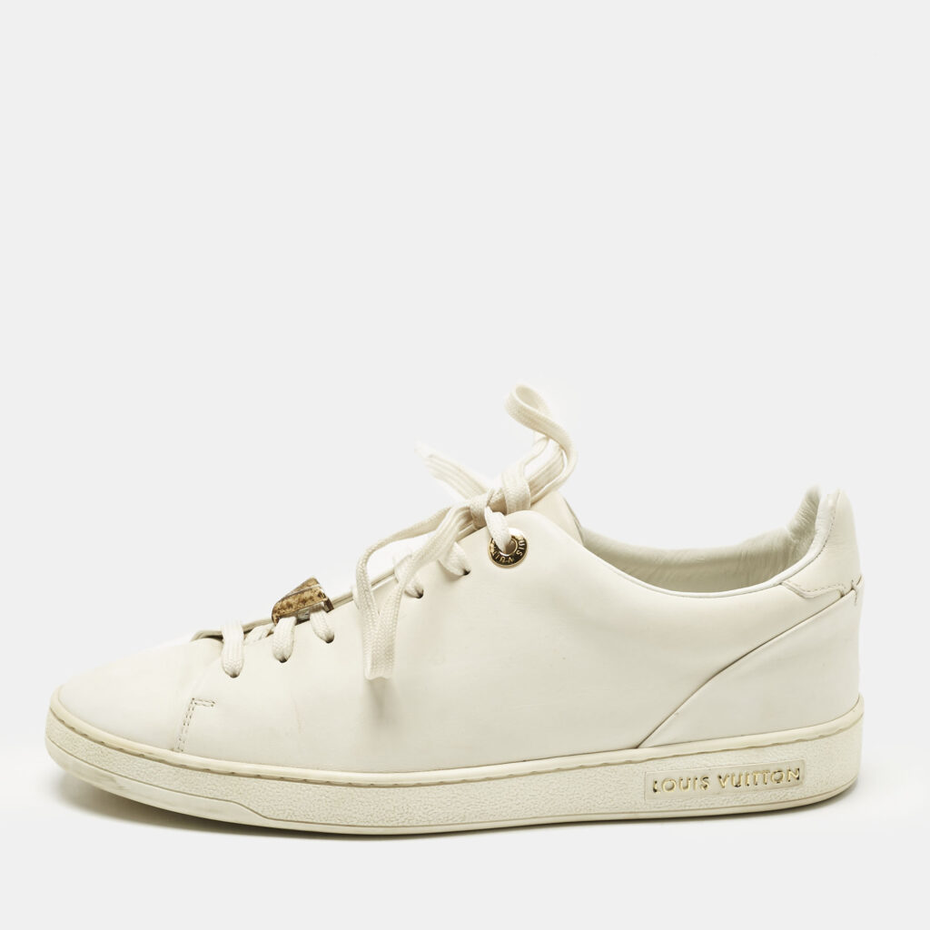 Louis Vuitton White Leather Frontrow Low Top Sneakers Size 38