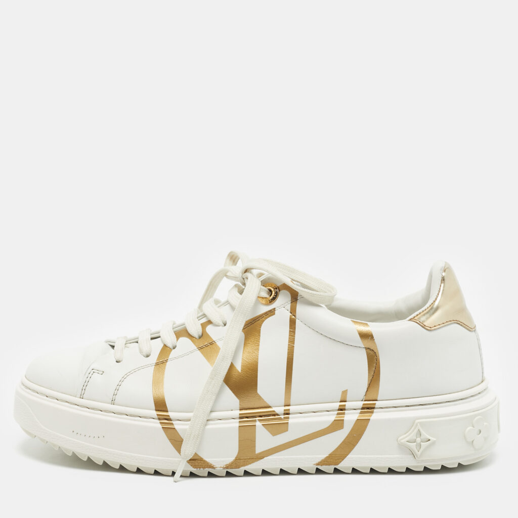 Louis Vuitton White Leather Time Out Low Top Sneakers Size 38 Louis Vuitton White Leather Time Out Low Top Sneakers Size 38