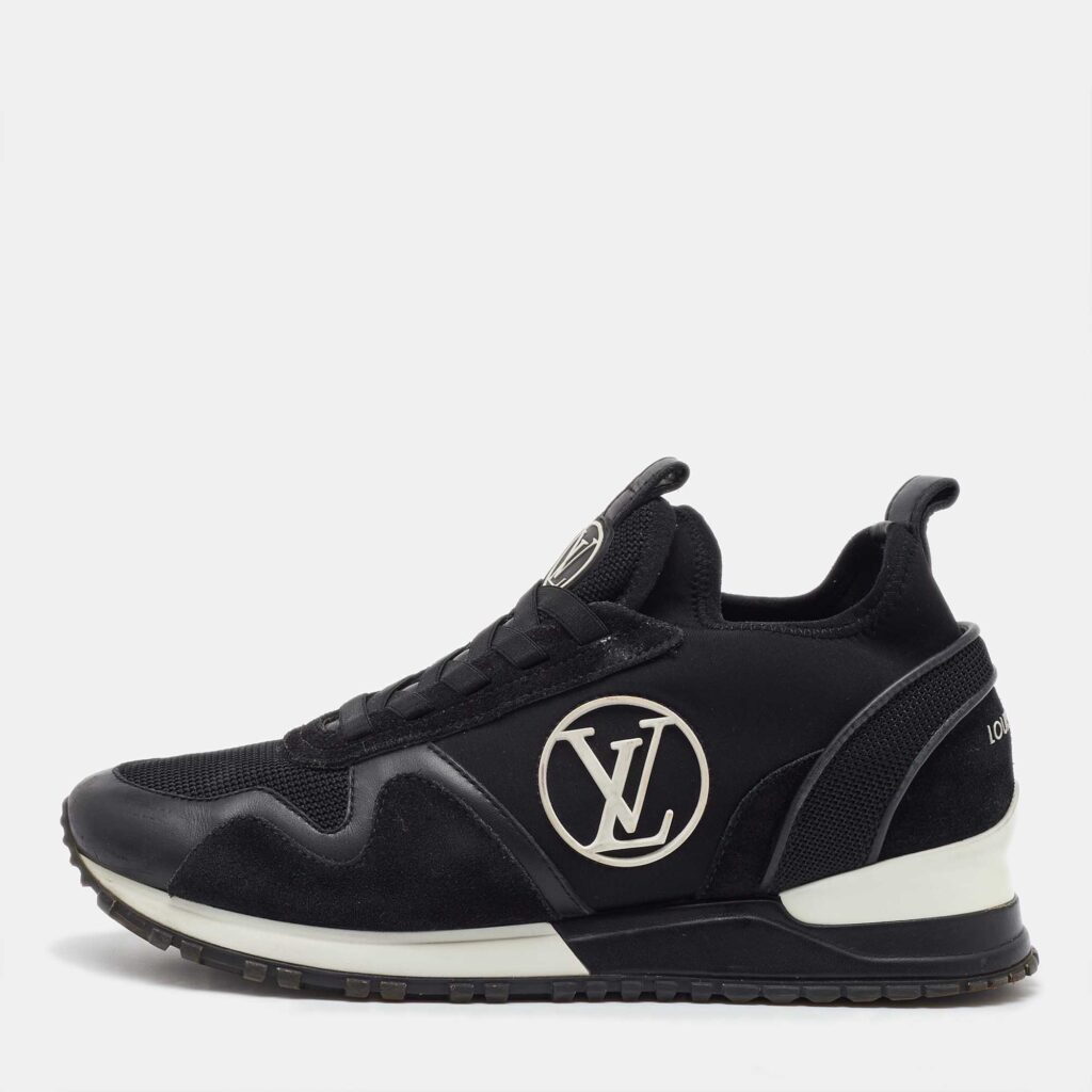 Louis Vuitton Black Neoprene, Mesh and Suede Run Away Sneakers Size 37 Louis Vuitton Black Neoprene, Mesh and Suede Run Away Sneakers Size 37