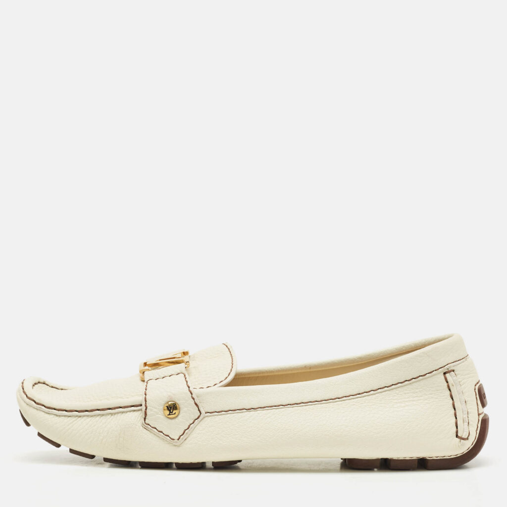 Louis Vuitton Cream Leather Monte Carlo Loafers Size 39 Louis Vuitton Cream Leather Monte Carlo Loafers Size 39