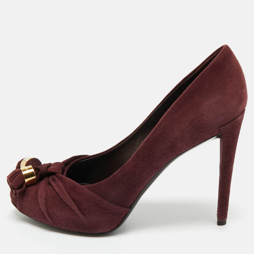 Louis Vuitton Burgundy Suede Tassel Platform Pumps Size 36 Louis Vuitton Burgundy Suede Tassel Platform Pumps Size 36