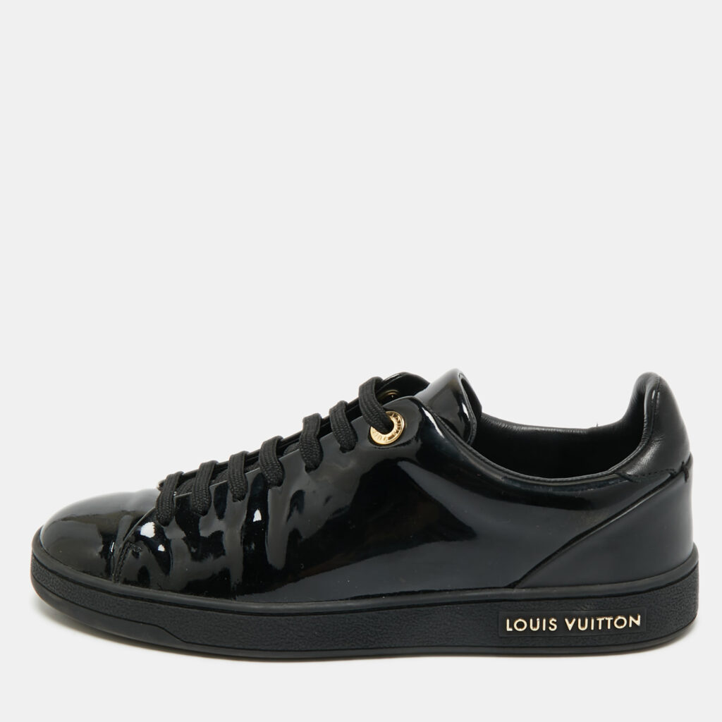 Louis Vuitton Black Patent Leather Frontrow Low Top Sneakers Size 36 Louis Vuitton Black Patent Leather Frontrow Low Top Sneakers Size 36