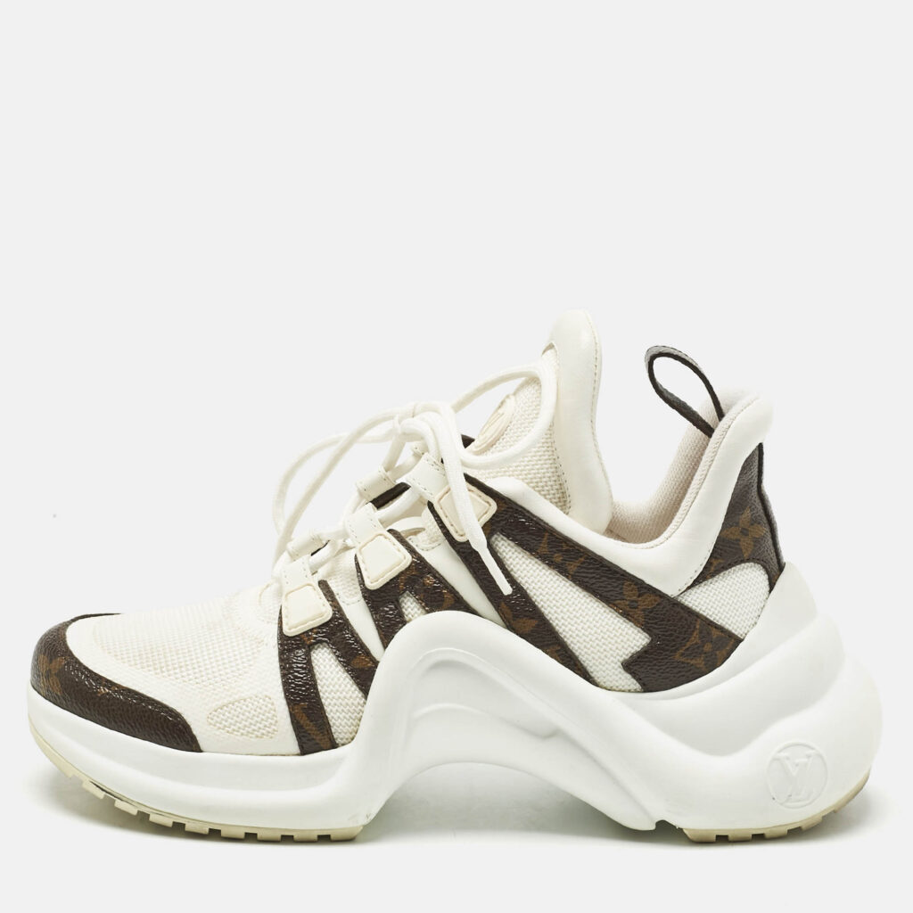 Louis Vuitton White Mesh and Monogram Canvas Archlight Sneakers Size 37 Louis Vuitton White Mesh and Monogram Canvas Archlight Sneakers Size 37