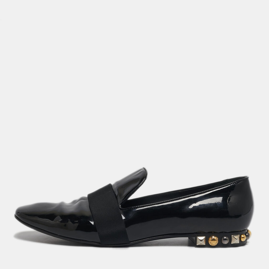 Louis Vuitton Black Patent Leather Smoking Slippers Size 39.5 Louis Vuitton Black Patent Leather Smoking Slippers Size 39.5