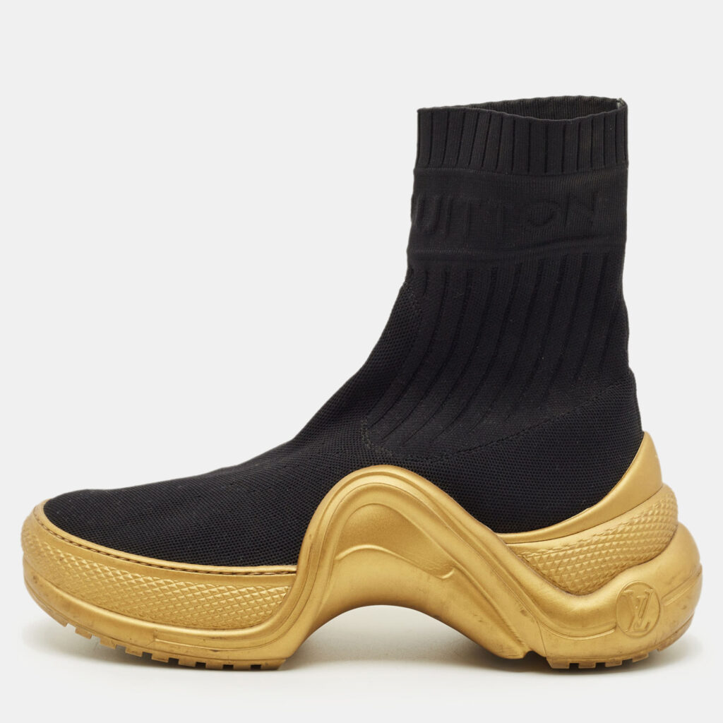 Louis Vuitton Black Knit Fabric Archlight Sock High Top Sneaker Boots Size 39 Louis Vuitton Black Knit Fabric Archlight Sock High Top Sneaker Boots Size 39