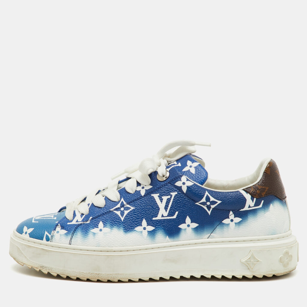 Louis Vuitton Blue Monogram Canvas Escale Time Out Sneakers Size 39