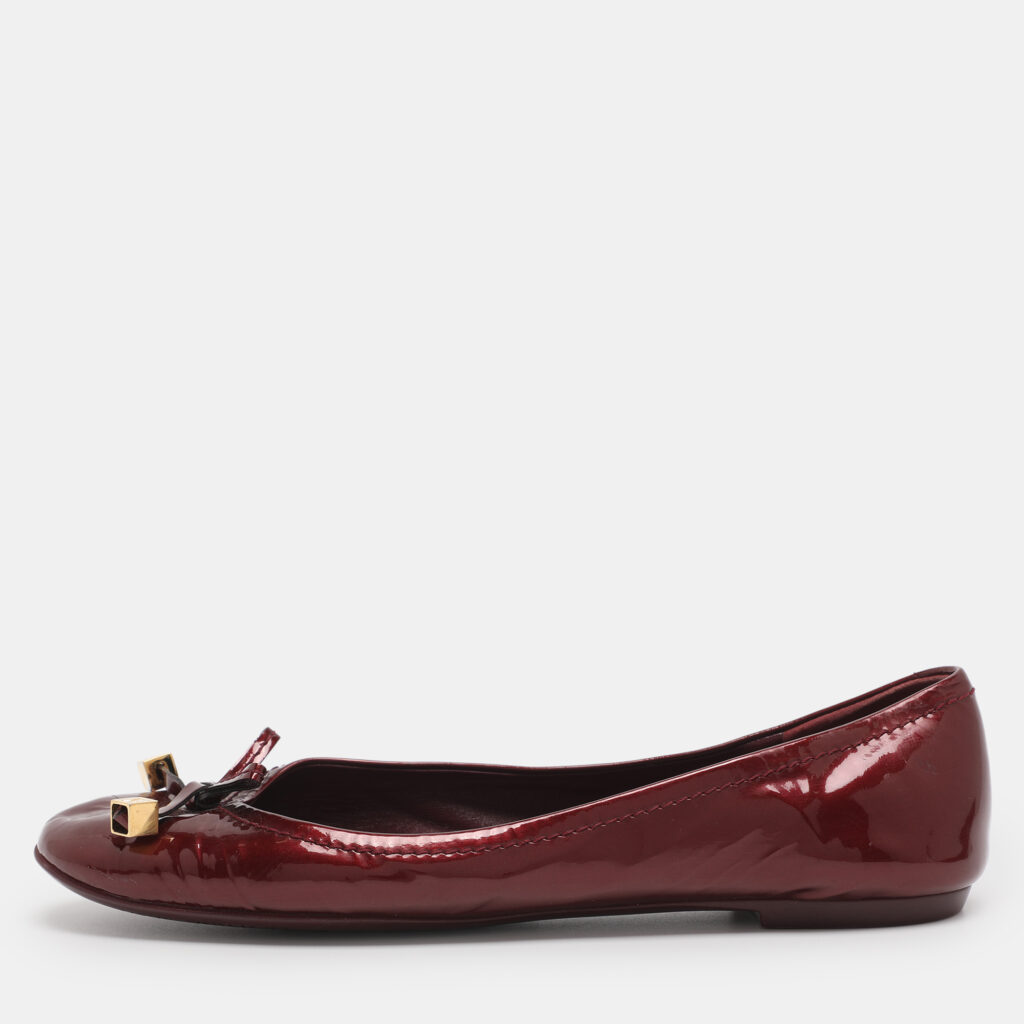 Louis Vuitton Burgundy Patent Leather Debbie Bow Ballet Flats Size 38 Louis Vuitton Burgundy Patent Leather Debbie Bow Ballet Flats Size 38