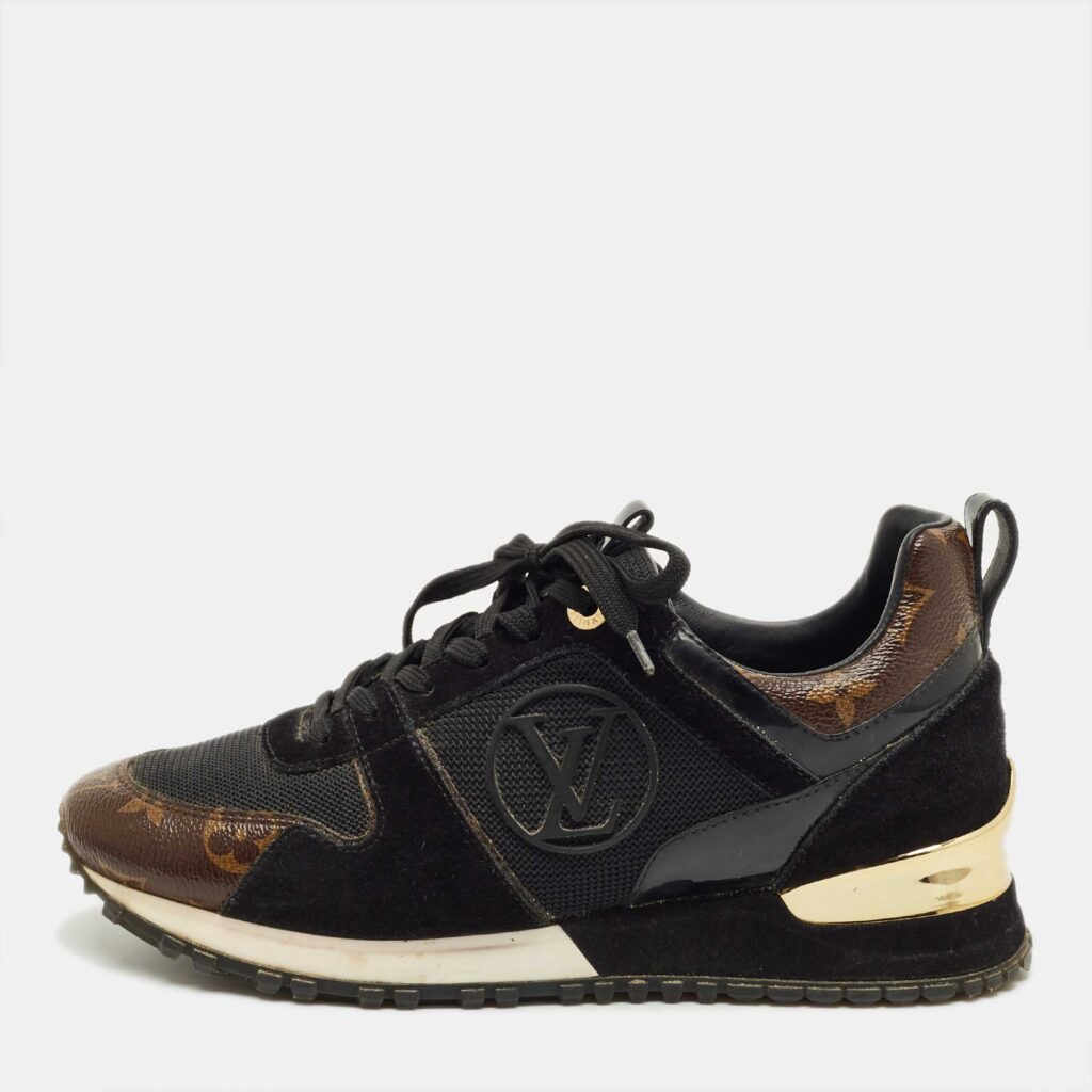 Louis Vuitton Black Canvas and Mesh Run Away Low Top Sneakers Size 36 Louis Vuitton Black Canvas and Mesh Run Away Low Top Sneakers Size 36